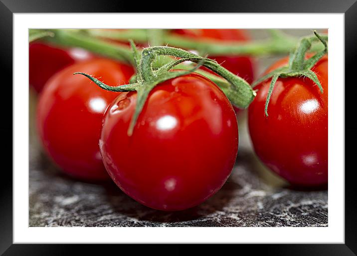 Red Cherry Tomatos Framed Mounted Print by David Merrifield