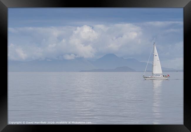 Gentle cruise near Lunga in Scotland Framed Print by David Merrifield