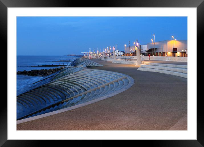 Cleveleys Promenade at Dusk Framed Mounted Print by David McCulloch