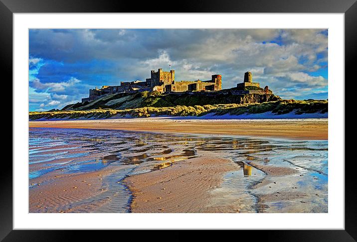  bamburgh castle Framed Mounted Print by David McCulloch