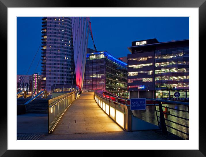 Bridge to Media City Framed Mounted Print by David McCulloch