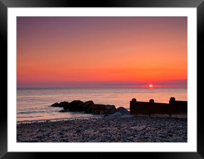 Cleveleys beach at dusk Framed Mounted Print by David McCulloch