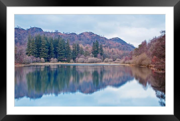 Pastel Shades of Yew Tree Tarn Framed Mounted Print by David McCulloch