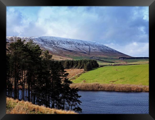The side of Pendle Hill Framed Print by David McCulloch