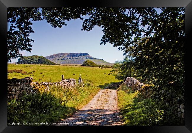 The path to Pen-y-ghent Framed Print by David McCulloch