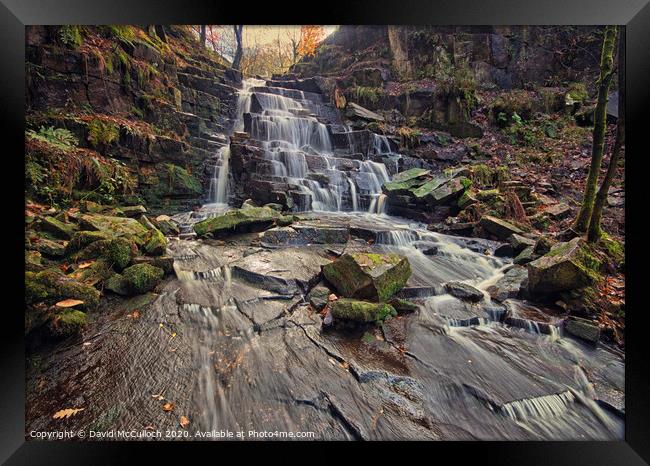 Hatch Brook Waterfall Framed Print by David McCulloch