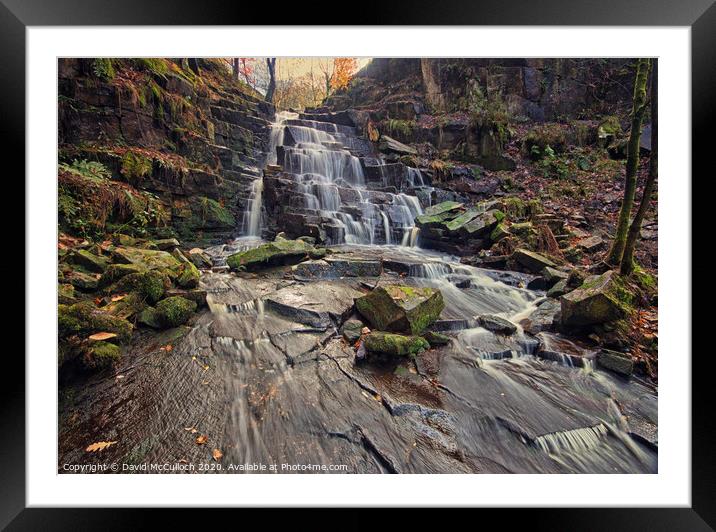 Hatch Brook Waterfall Framed Mounted Print by David McCulloch