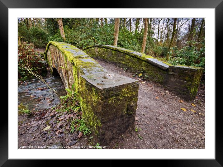 The mossy bridge Framed Mounted Print by David McCulloch