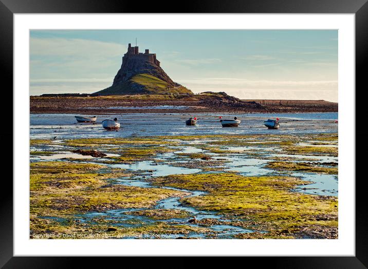 Morning colours of Lindisfarne Framed Mounted Print by David McCulloch