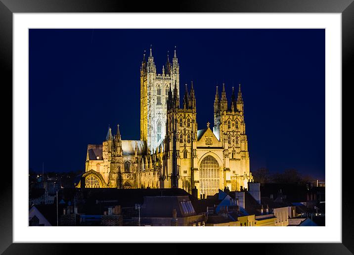 Canterbury Cathedral at night Framed Mounted Print by Ian Hufton