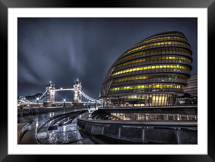 Tower Bridge and the City Hall Framed Mounted Print by Ian Hufton