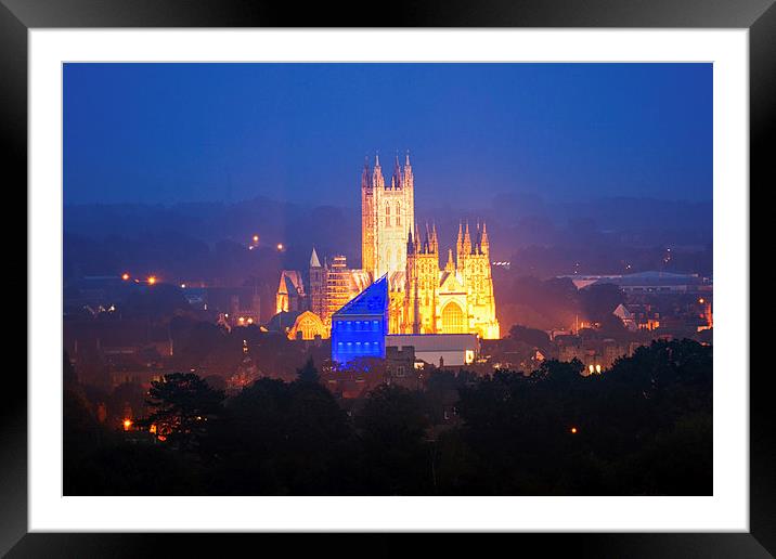  Canterbury Cathedral at Twilight Framed Mounted Print by Ian Hufton