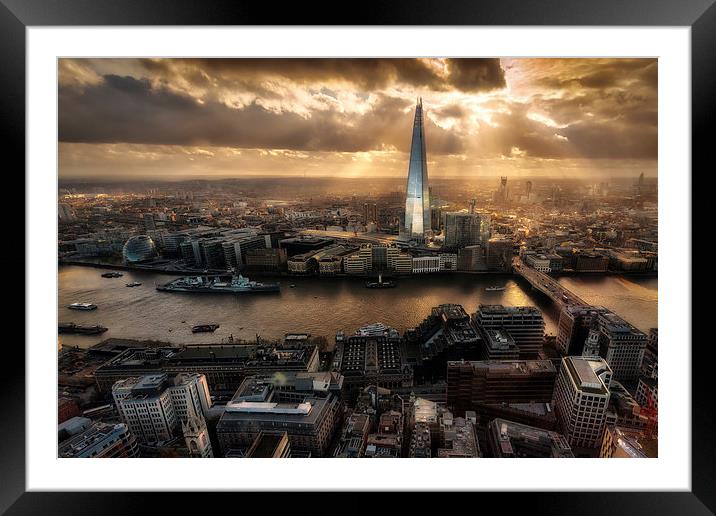 London from the Sky Garden Framed Mounted Print by Ian Hufton