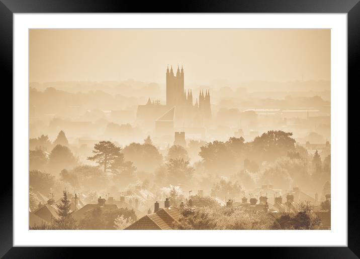 Canterbury Through The Mist Framed Mounted Print by Ian Hufton