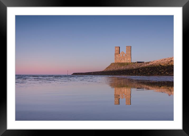 Reculver Reflected Framed Mounted Print by Ian Hufton