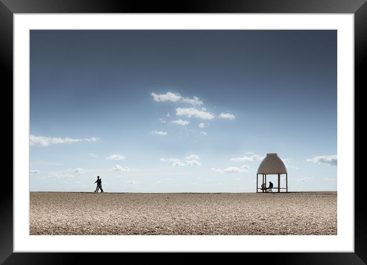 Folkestone Beach Framed Mounted Print by Ian Hufton