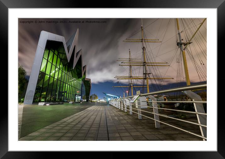 Glasgow's Riverside Museum by Night Framed Mounted Print by John Hastings