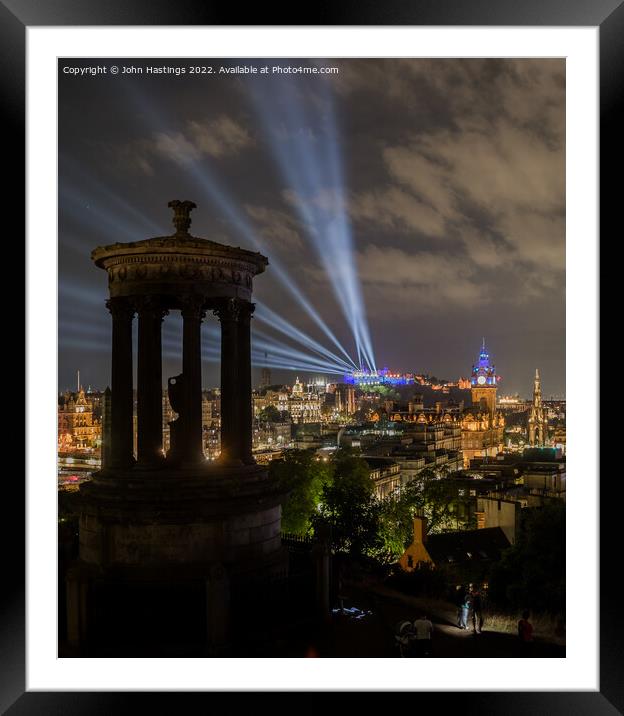 Edinburgh's Glowing Castle Framed Mounted Print by John Hastings