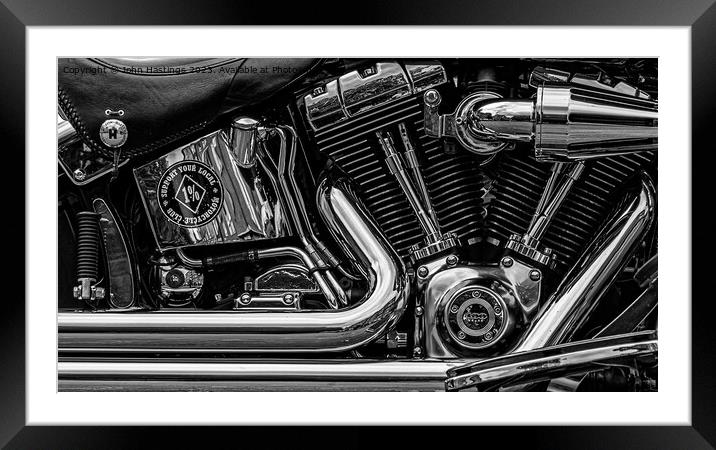 Roadside Solitude: The Motorbike Framed Mounted Print by John Hastings