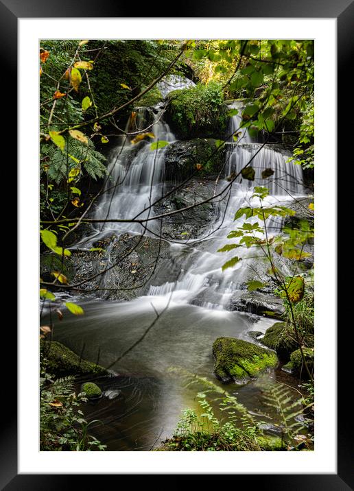 Cascading Waterfall's Tranquil Beauty Framed Mounted Print by John Hastings