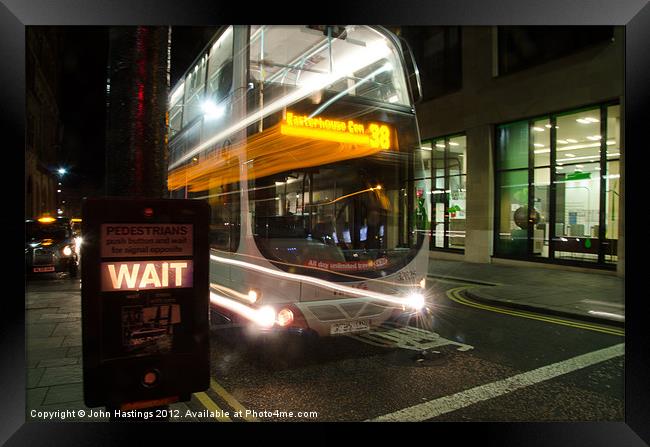 Glasgow Bus Framed Print by John Hastings
