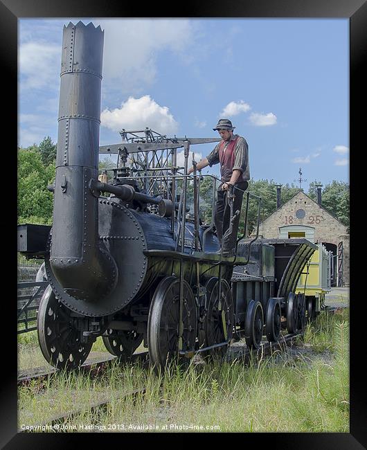 Vintage Steam Train at Beamish Framed Print by John Hastings