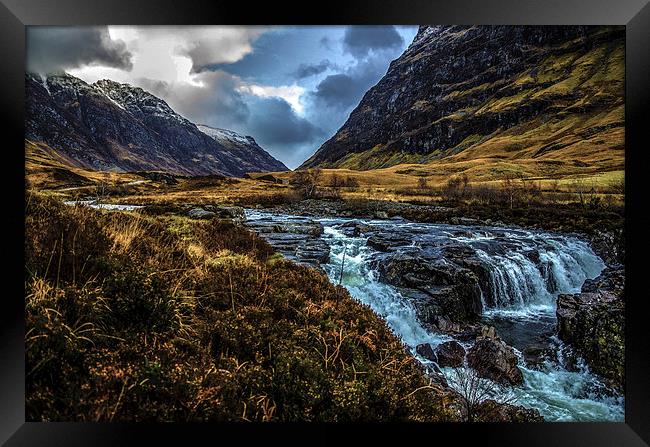 Rumbling River in Glencoe Framed Print by John Hastings