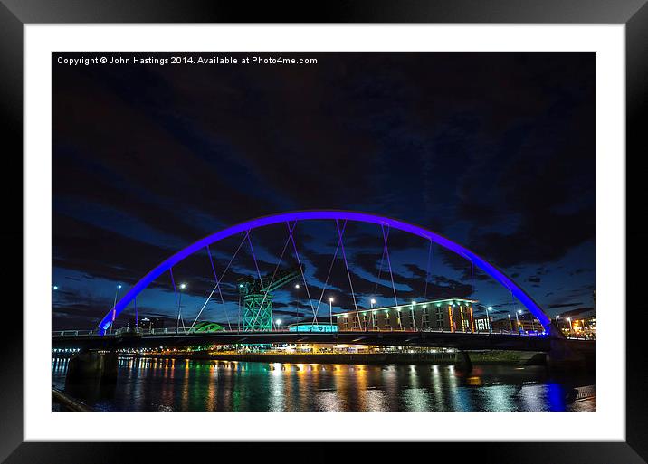 Glasgow's Iconic Squinty Bridge Framed Mounted Print by John Hastings