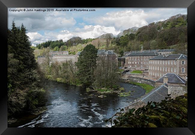  New Lanark and the River Clyde Framed Print by John Hastings