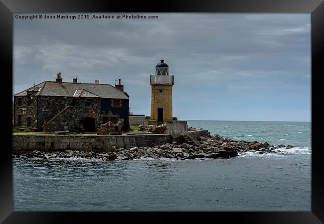  Portpatrick lighthouse Framed Print by John Hastings