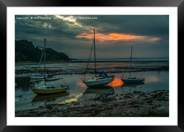 Cramond Harbour Sunset Framed Mounted Print by John Hastings