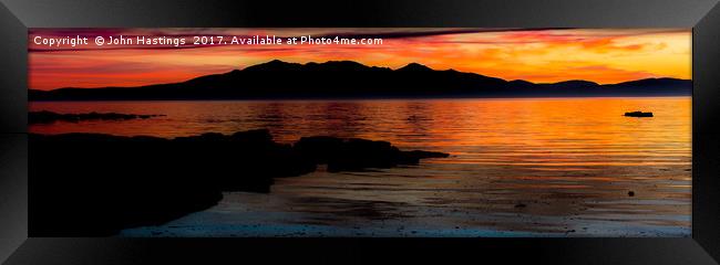 Awe-Inspiring Arran Sunset Framed Print by John Hastings