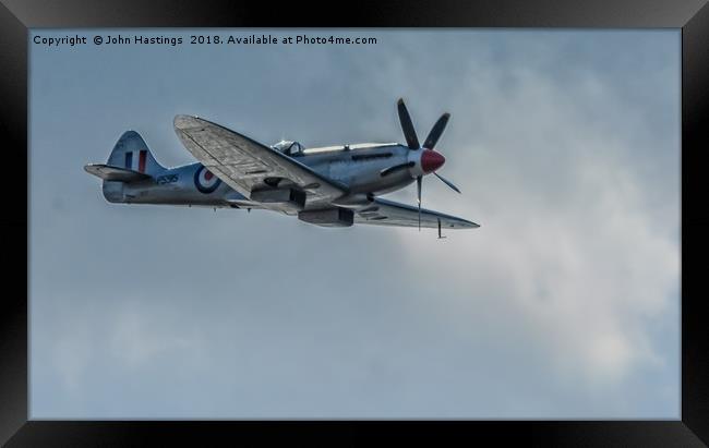 Iconic Spitfire Takes Flight Framed Print by John Hastings