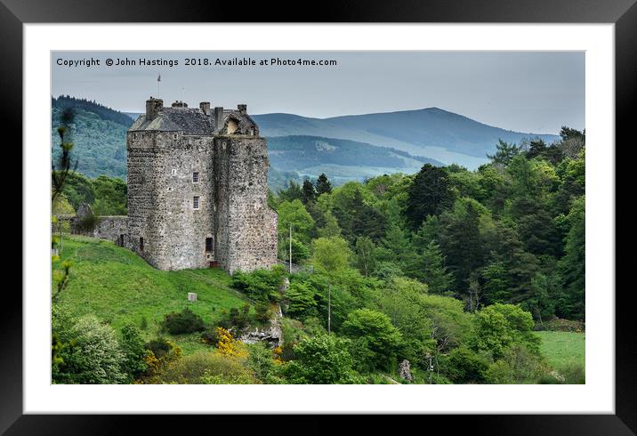 Neidpath Castle: A Historical Haven Framed Mounted Print by John Hastings
