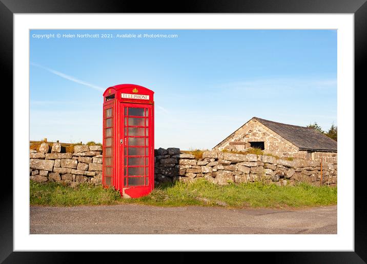 Rundlestone Red Telephone Box Dartmoor Framed Mounted Print by Helen Northcott