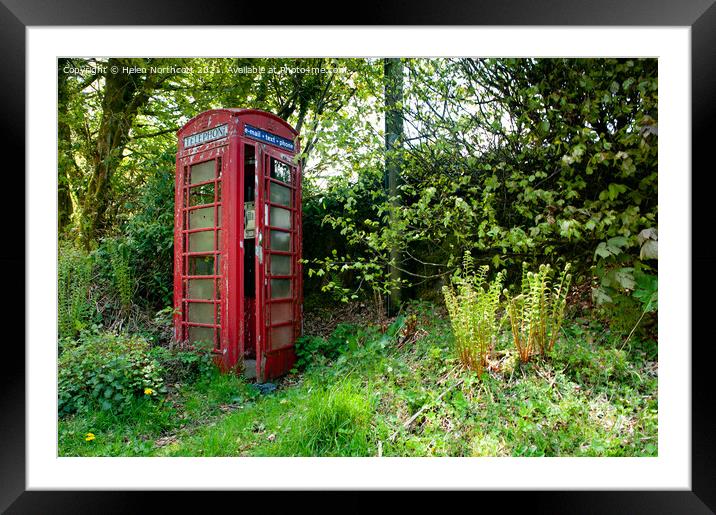 Heatree Cross Red Telephone Box Dartmoor Framed Mounted Print by Helen Northcott
