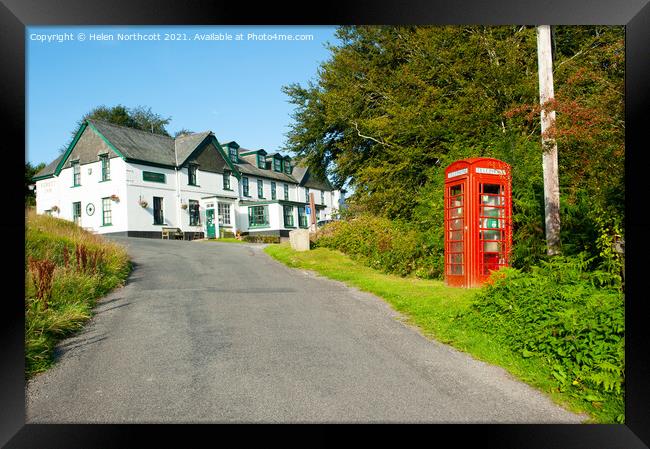 Hexworthy Red Telephone Box Dartmoor Framed Print by Helen Northcott