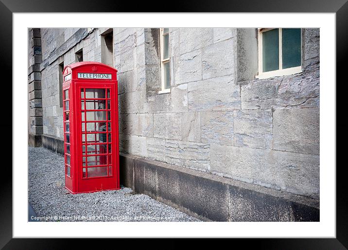 Red Telephone Box Framed Mounted Print by Helen Northcott