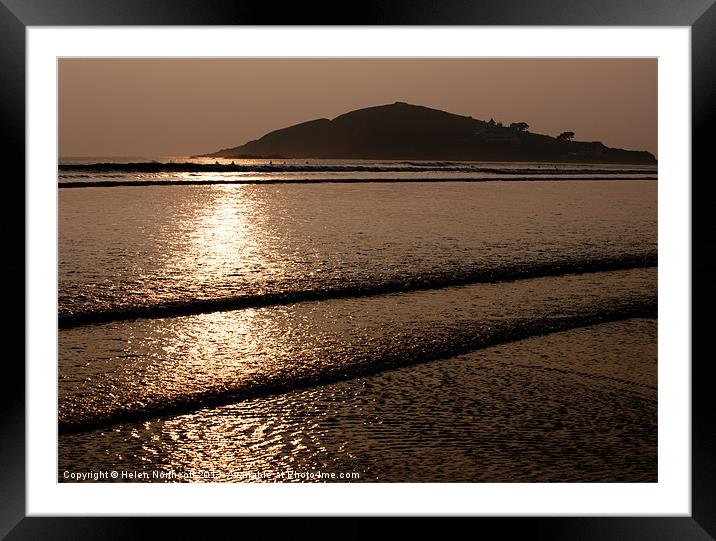 Burgh Island Sunset Framed Mounted Print by Helen Northcott
