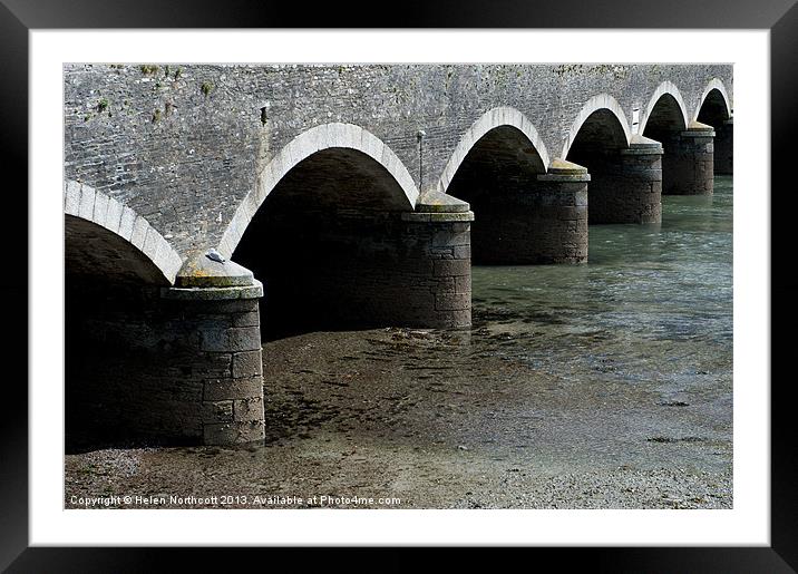 Looe Bridge Arches Framed Mounted Print by Helen Northcott
