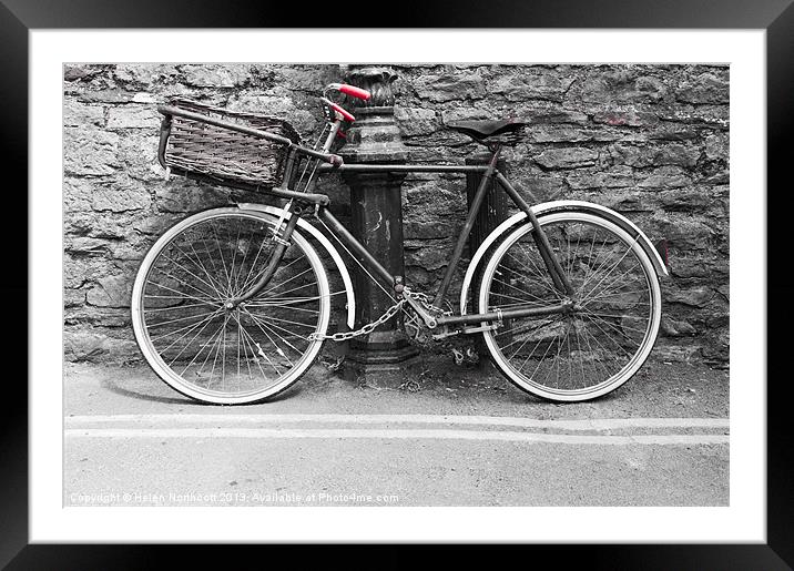 Old Bicycle Framed Mounted Print by Helen Northcott
