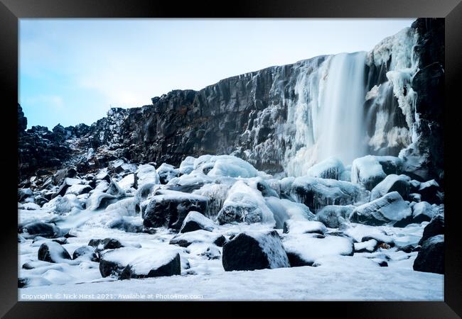 Frozen Waterfall Framed Print by Nick Hirst