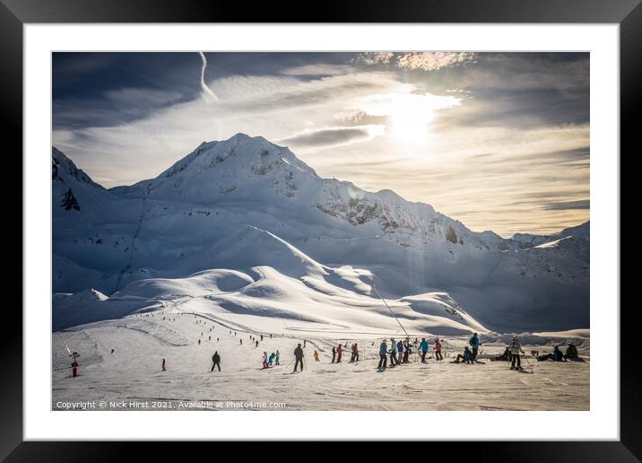 Sun Touched Slopes Framed Mounted Print by Nick Hirst