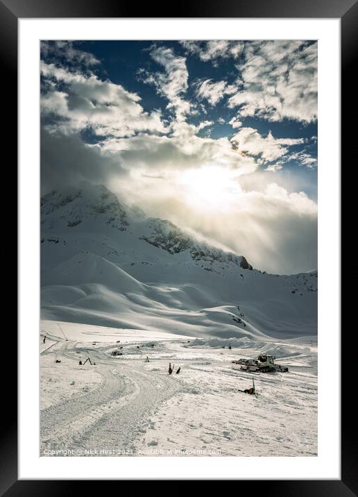 Cloudy Mountain Framed Mounted Print by Nick Hirst