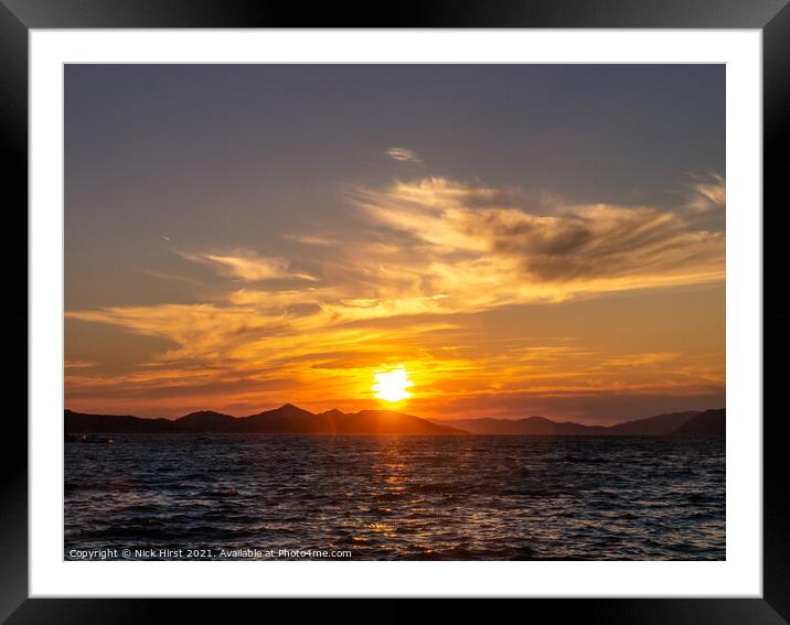 Croatian Sunset Framed Mounted Print by Nick Hirst