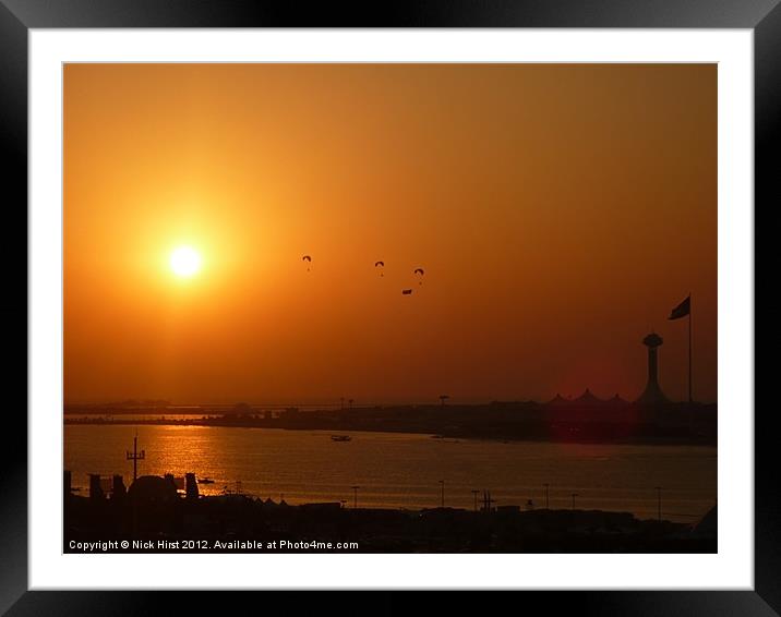 Sunset over Corniche Framed Mounted Print by Nick Hirst