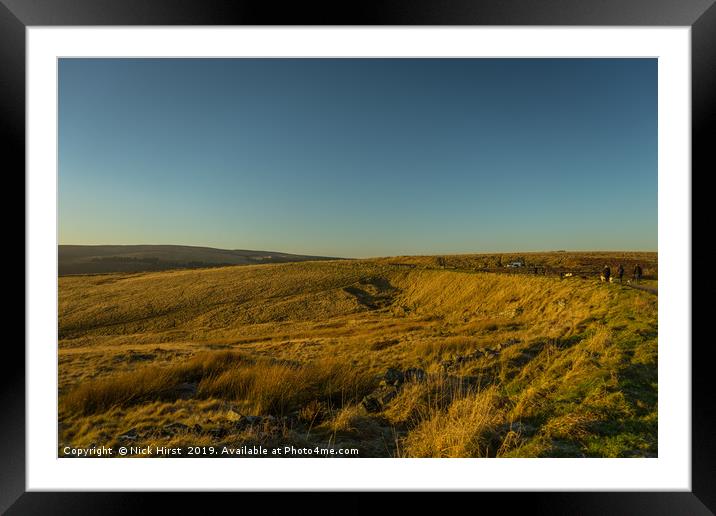 Sun drenched walkers Framed Mounted Print by Nick Hirst