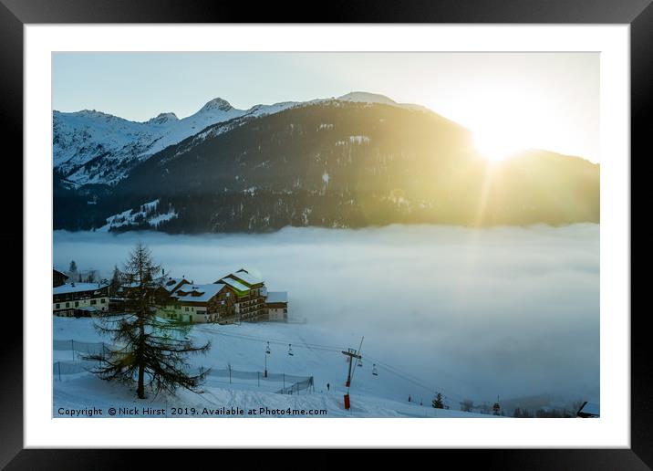 Town above the clouds Framed Mounted Print by Nick Hirst