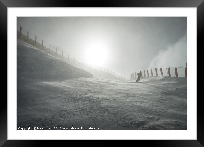 Skiing through the Cloud Framed Mounted Print by Nick Hirst