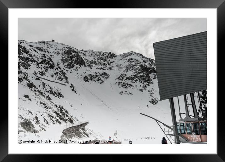 Cable car to the top of the mountain Framed Mounted Print by Nick Hirst